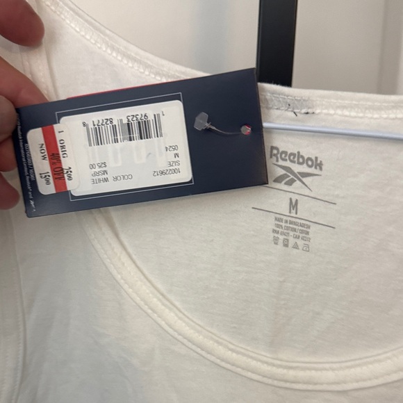 Reebok White Tank with Red and Blue Logo - Picture 2 of 2
